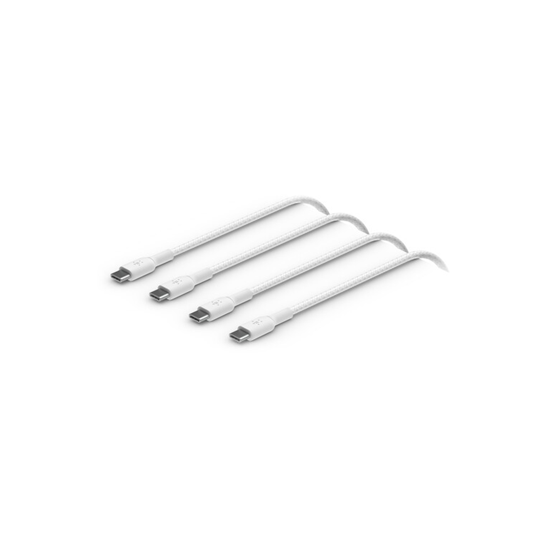 Belkin USB-C to USB-C Braided Cable 2M- White, 2-Pack Belkin USB-C to USB-C Braided Cable 2M- White, 2-Pack